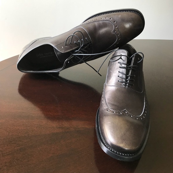 ????Rustic Gray John Varvatos 12M LaceUp Oxford shoes